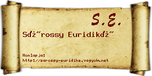 Sárossy Euridiké névjegykártya
